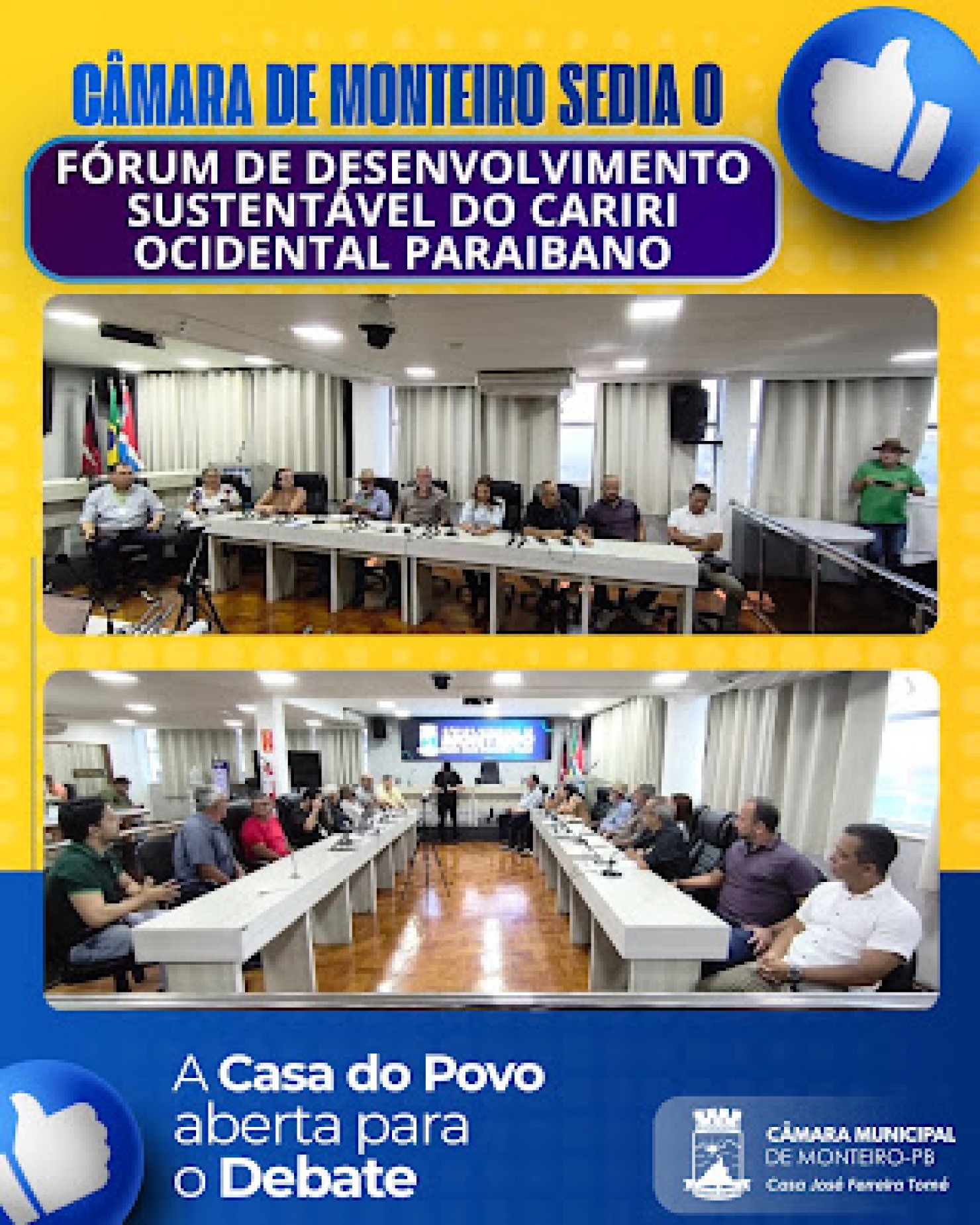 Câmara de Monteiro sedia o Fórum de Desenvolvimento Sustentável do Cariri
